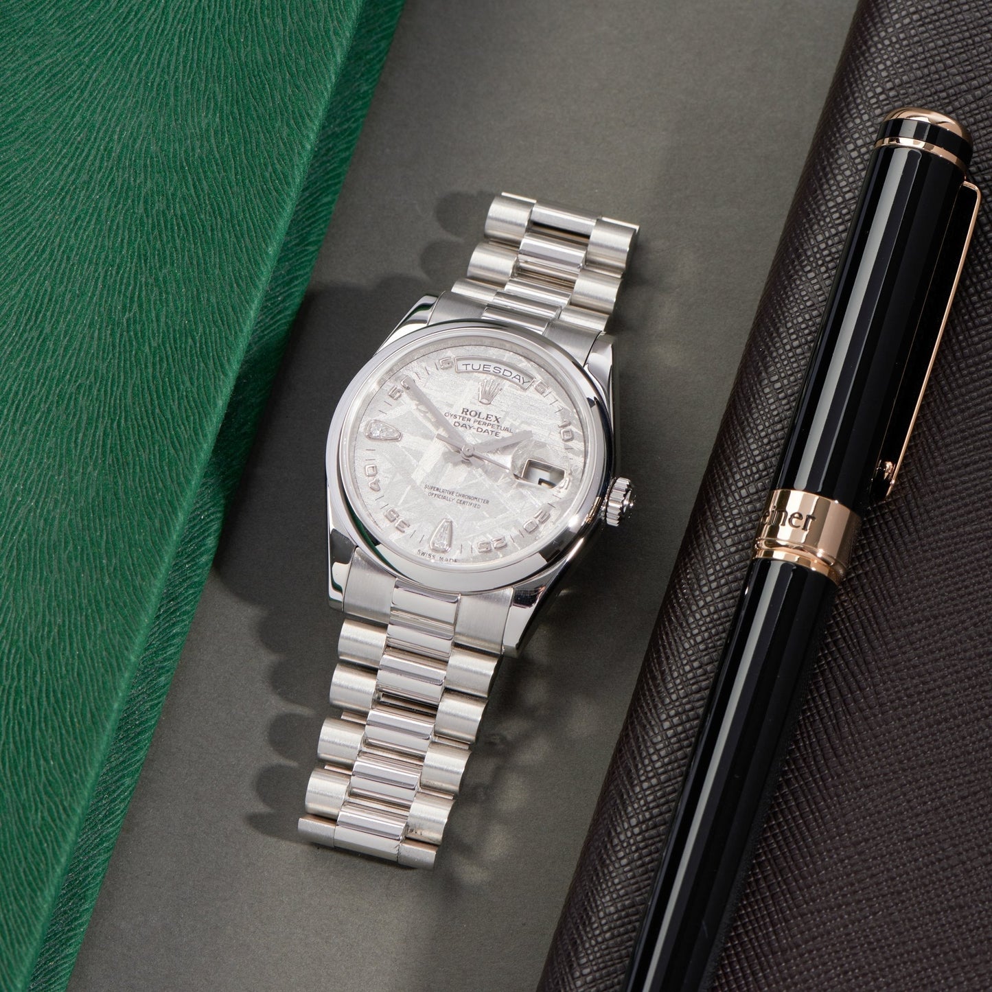 rolex day date platinum meteorite dial