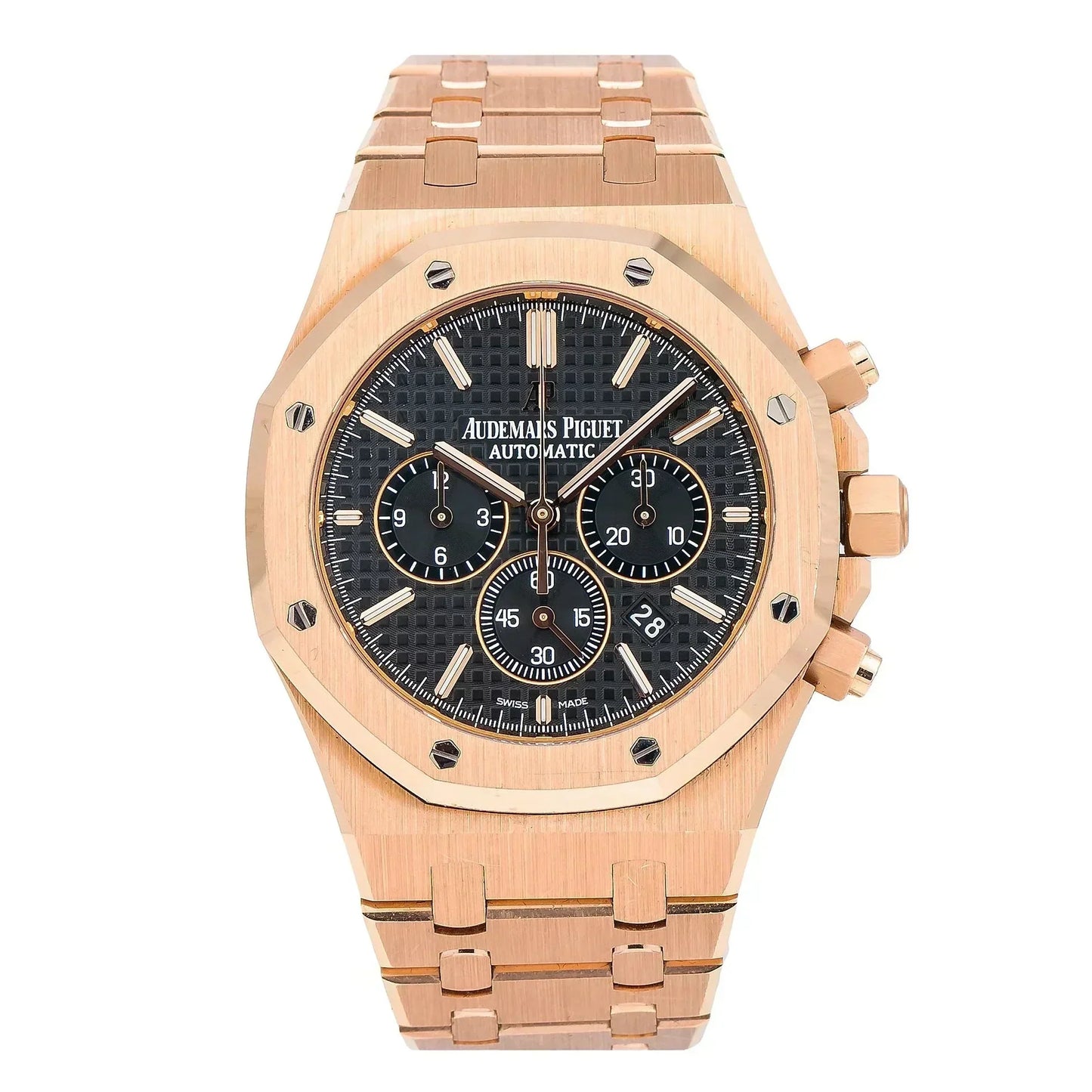 audemars piguet royal oak chronograph rose gold black dial