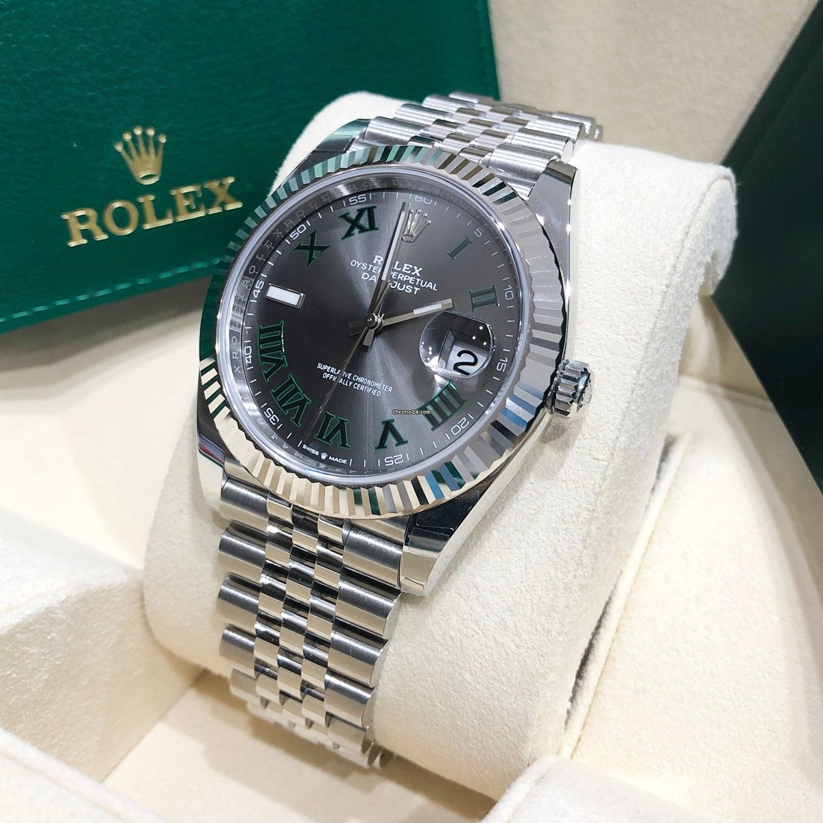 Rolex Datejust Fluted Wimbledon Dial Oyster