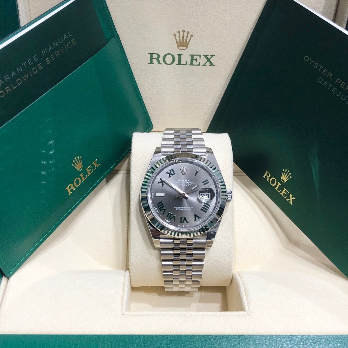 Rolex Datejust Fluted Wimbledon Dial Oyster