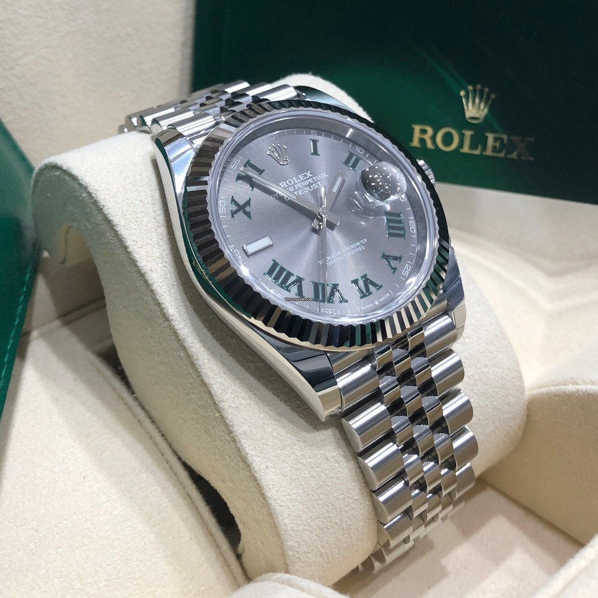 Rolex Datejust Fluted Wimbledon Dial Oyster