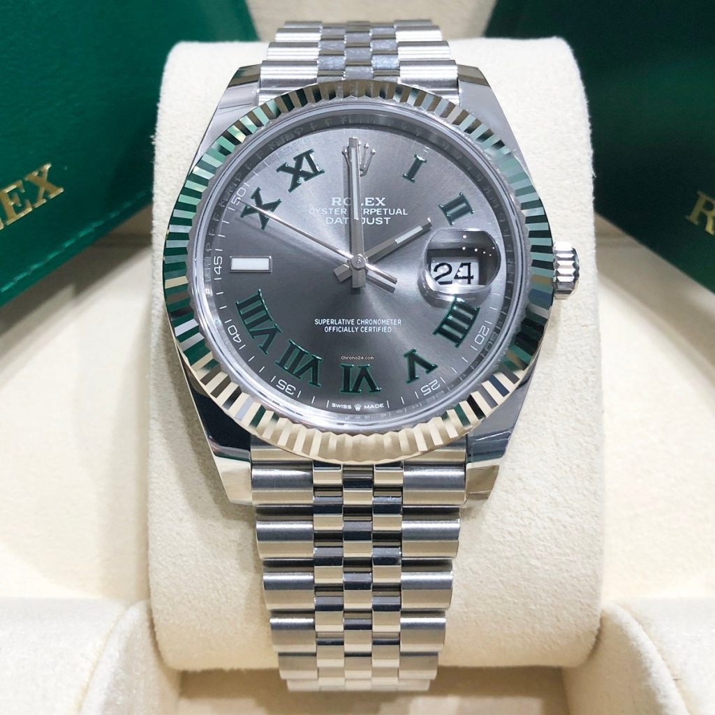 Rolex Datejust Fluted Wimbledon Dial Oyster