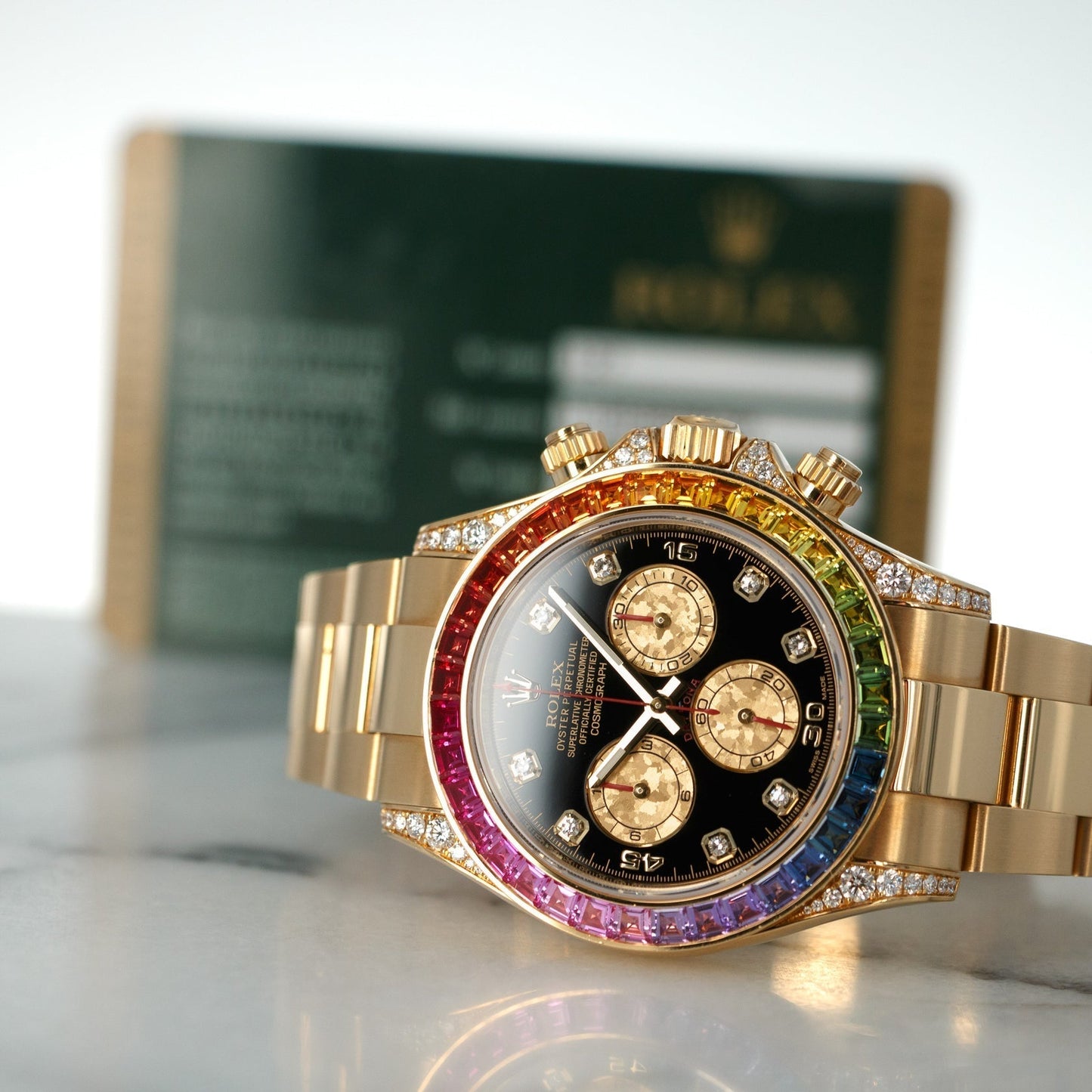 ROLEX YELLOW GOLD DAYTONA RAINBOW WATCH REF