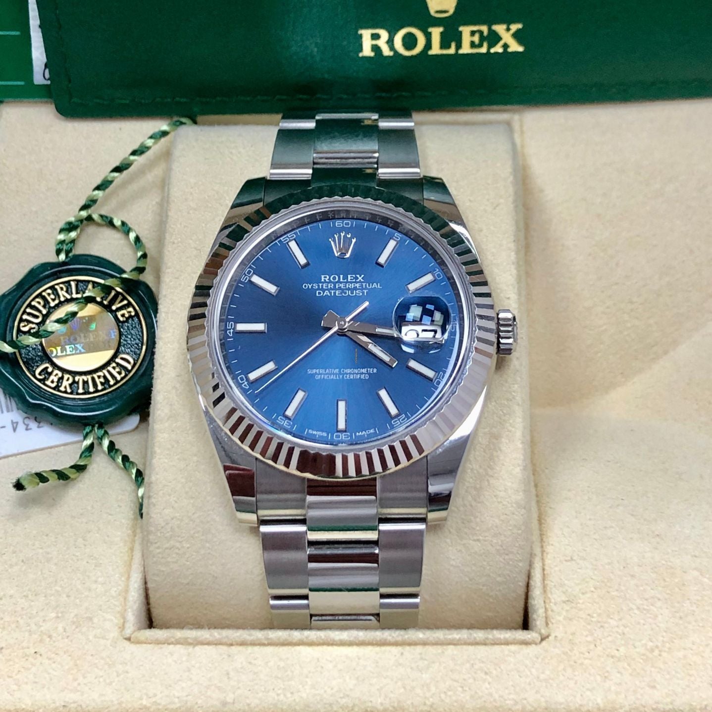 Rolex Datejust Fluted Oyster Blue Dial 126334