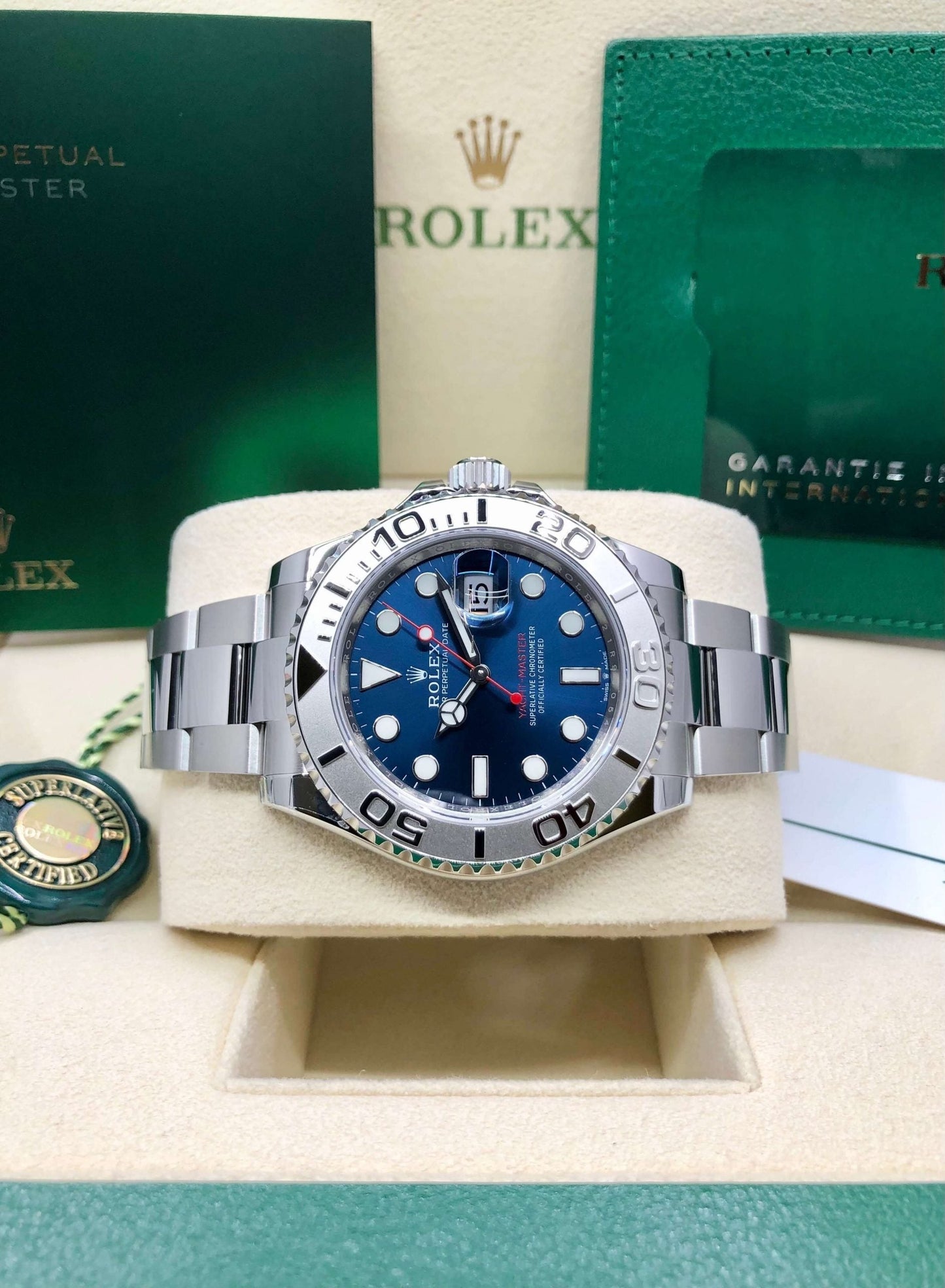 Rolex Yacht-Master Stainless Steel & Platinum Blue Cadran