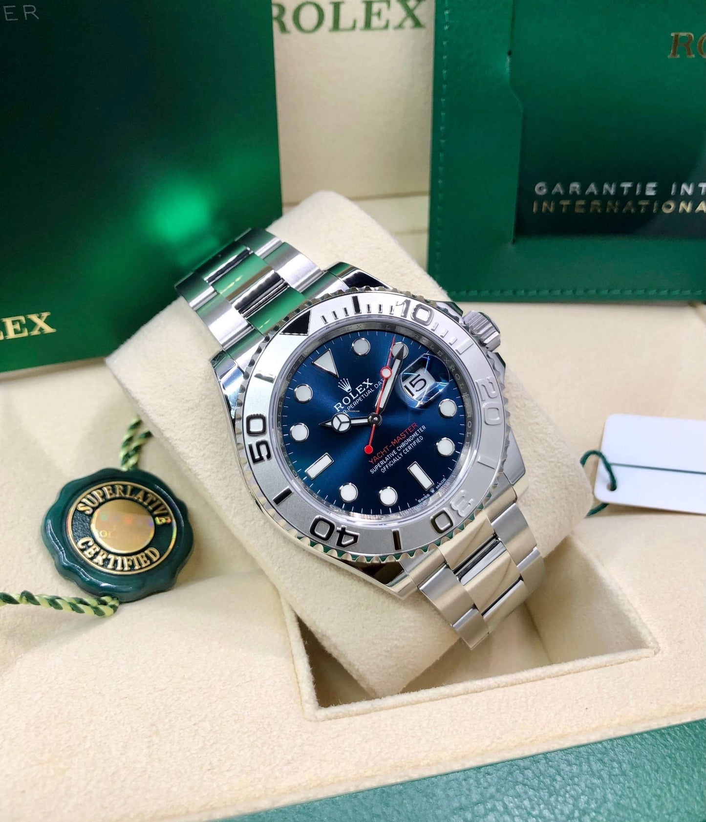 Rolex Yacht-Master Stainless Steel & Platinum Blue Cadran