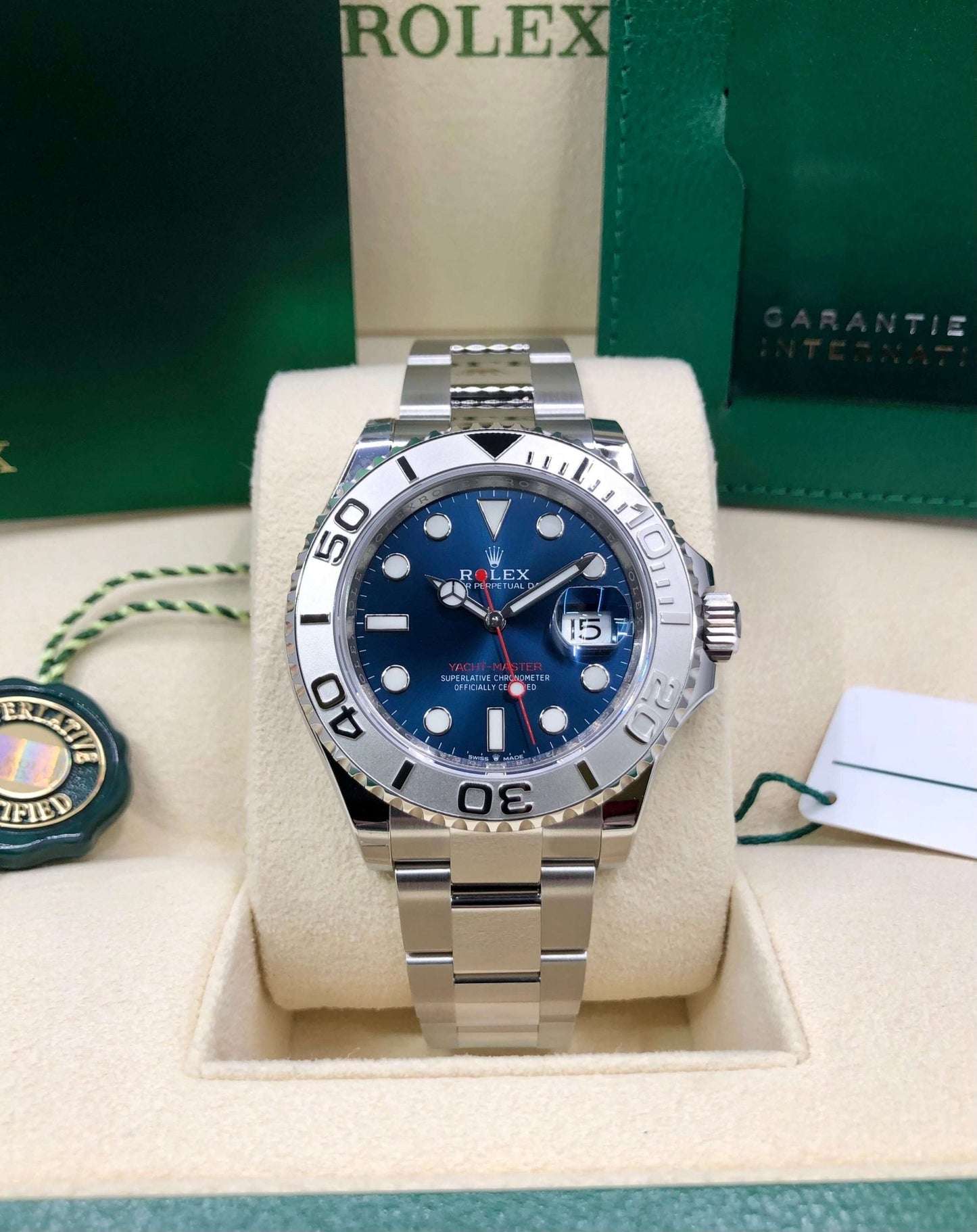 Rolex Yacht-Master Stainless Steel & Platinum Blue Cadran