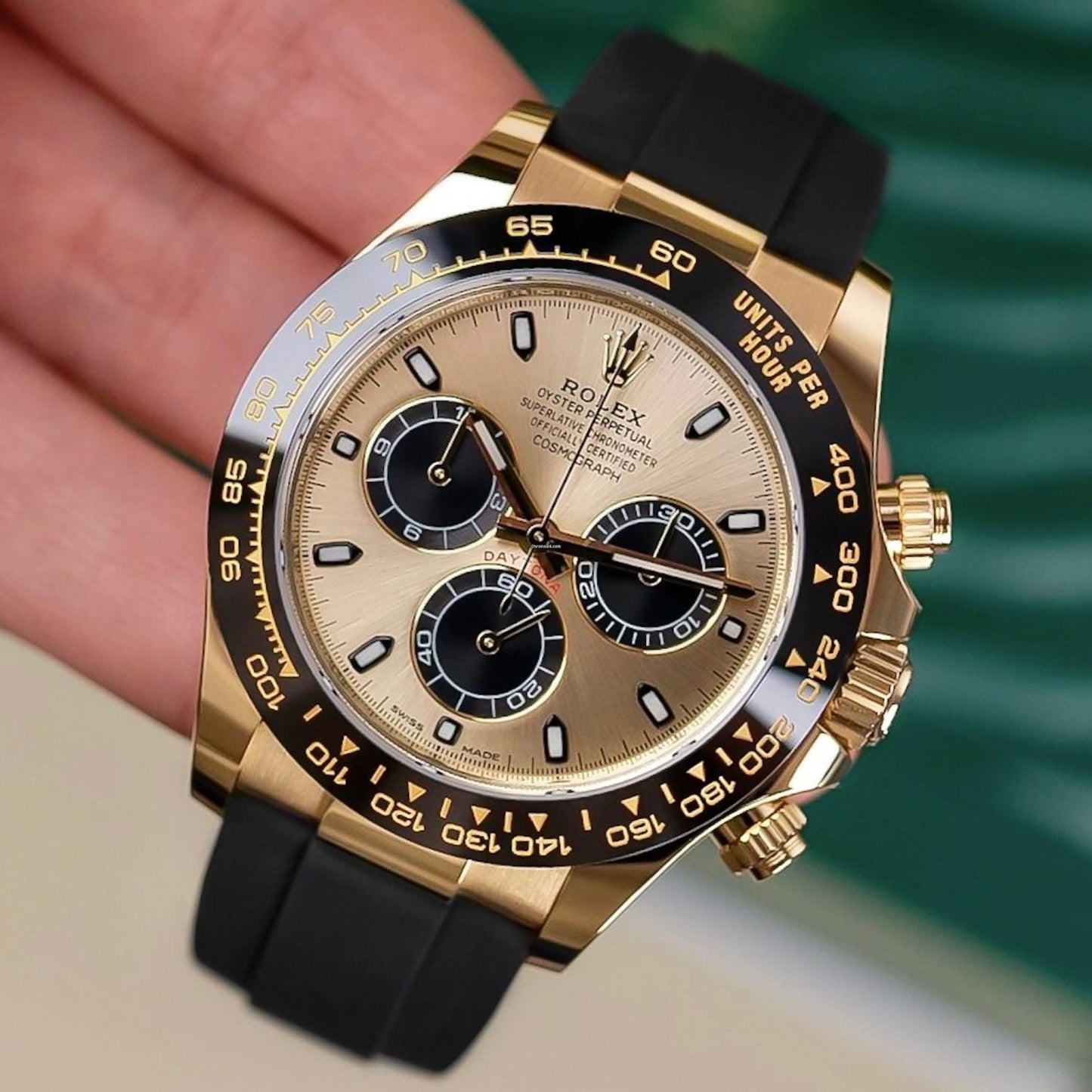 Rolex Oysterflex Daytona rubber yellow, Acier Inoxydable