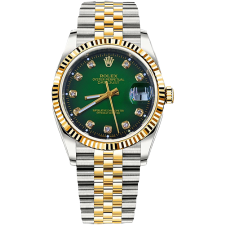 ROLEX DATE-JUST GOLD GREEN