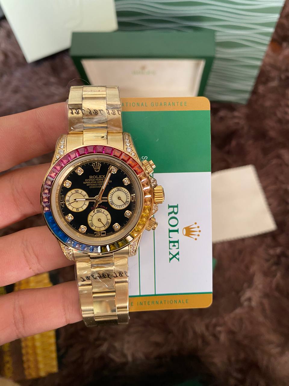 ROLEX YELLOW GOLD DAYTONA RAINBOW WATCH REF